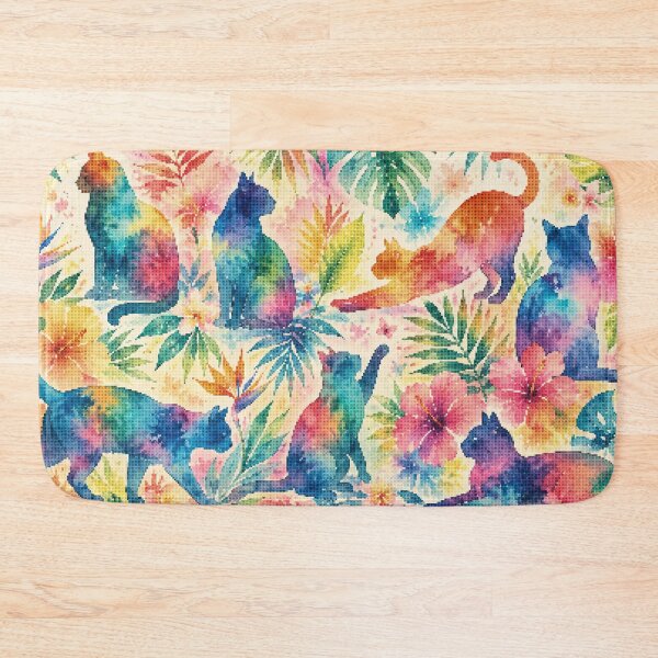 Item preview, Colorful Tropical Cat Silhouettes designed and sold by A-C-G.