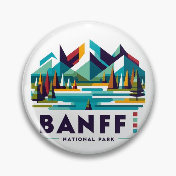 Item preview, Banff Canada Travel Poster - Abstract Rocky Mountains Landscape Art designed and sold by OzzFrequency.