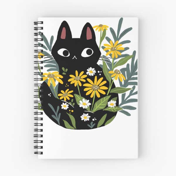 Item preview, Cute Black Cat With Yellow Flowers designed and sold by GNetiPL.