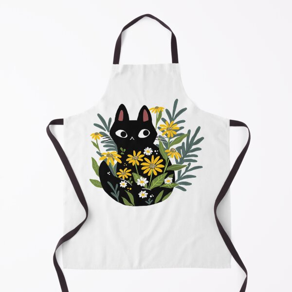 Item preview, Cute Black Cat With Yellow Flowers designed and sold by GNetiPL.