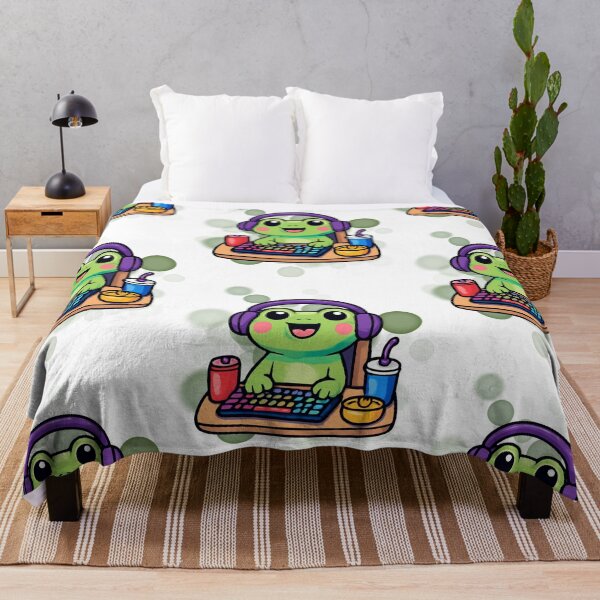 Item preview, Cute Frog Gamer Cartoon designed and sold by iamKRUK.
