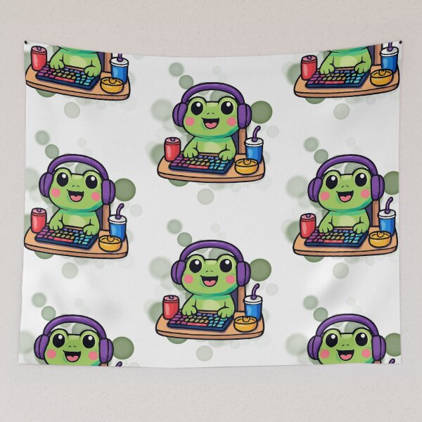 Item preview, Cute Frog Gamer Cartoon designed and sold by iamKRUK.