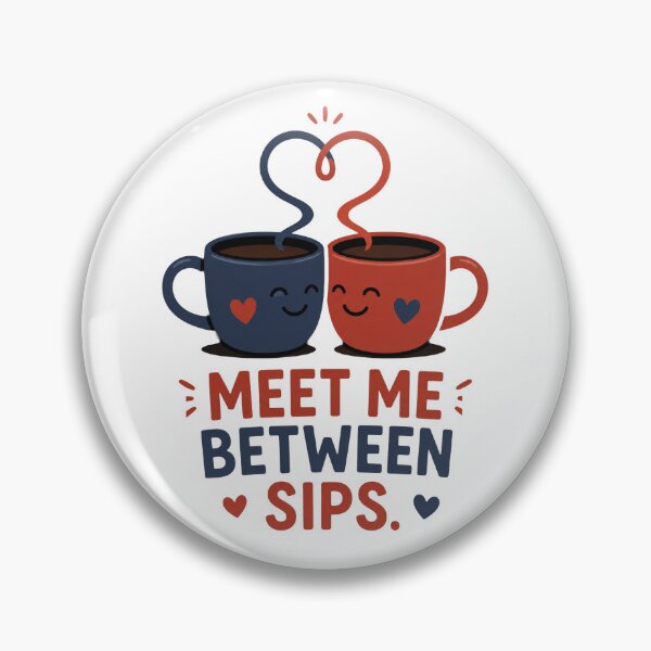 Item preview, Meet Me Between Sips | Cute Coffee Couple | Romantic Minimalist Love Sticker designed and sold by Lovestickerco.