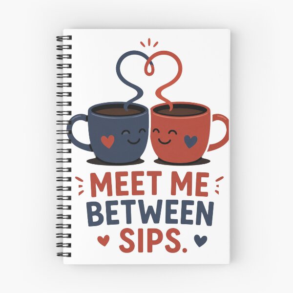 Item preview, Meet Me Between Sips | Cute Coffee Couple | Romantic Minimalist Love Sticker designed and sold by Lovestickerco.