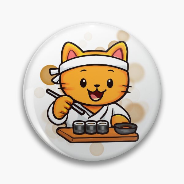 Item preview, Orange Cat Sushi Chef Cartoon designed and sold by iamKRUK.