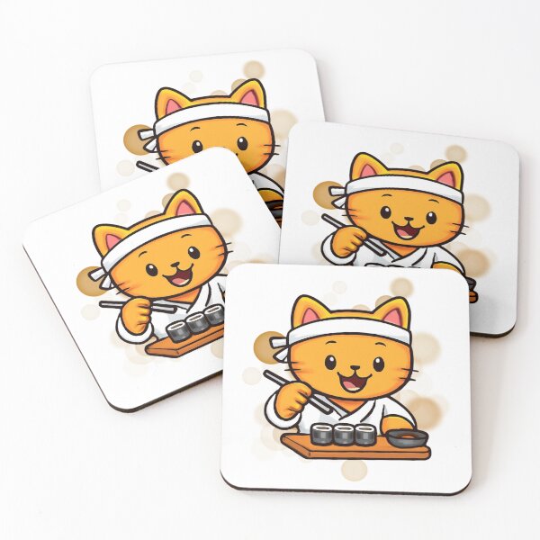 Item preview, Orange Cat Sushi Chef Cartoon designed and sold by iamKRUK.
