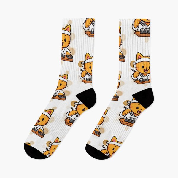 Item preview, Orange Cat Sushi Chef Cartoon designed and sold by iamKRUK.