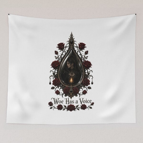 Item preview, Woe Has a Voice — The Curator of Woe Gothic Rose Teardrop designed and sold by The Curator of Woe.