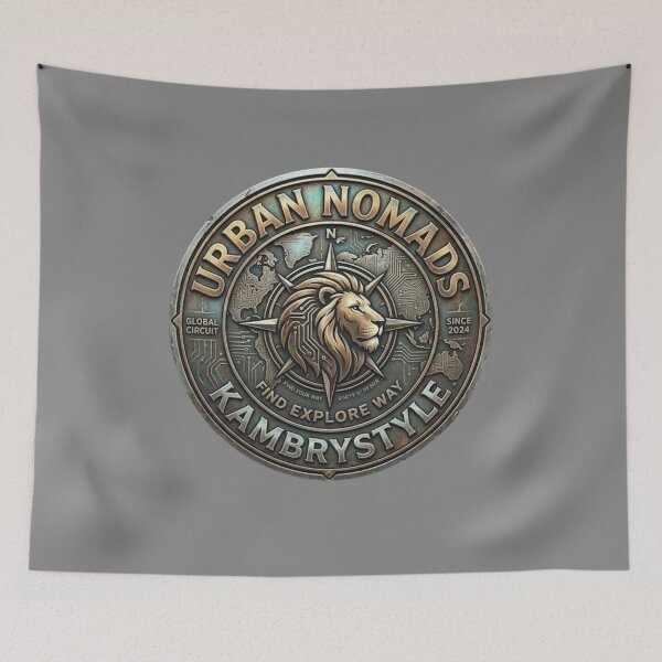 Item preview, Urban Nomads Compass Lion - Premium Vintage Adventure Badge designed and sold by KambryStyle.