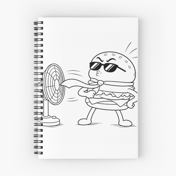 Item preview, Cool Burger Enjoying a Fan Funny Summer Cartoon designed and sold by ComedyInkFactor.
