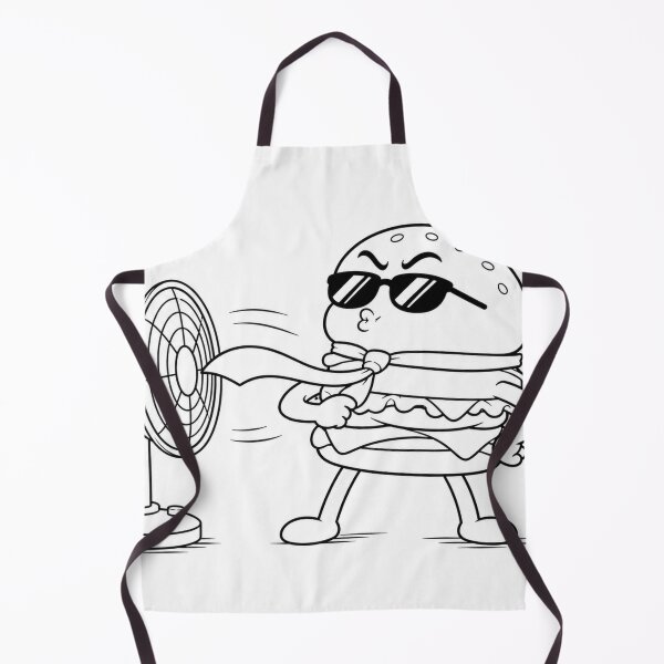 Item preview, Cool Burger Enjoying a Fan Funny Summer Cartoon designed and sold by ComedyInkFactor.