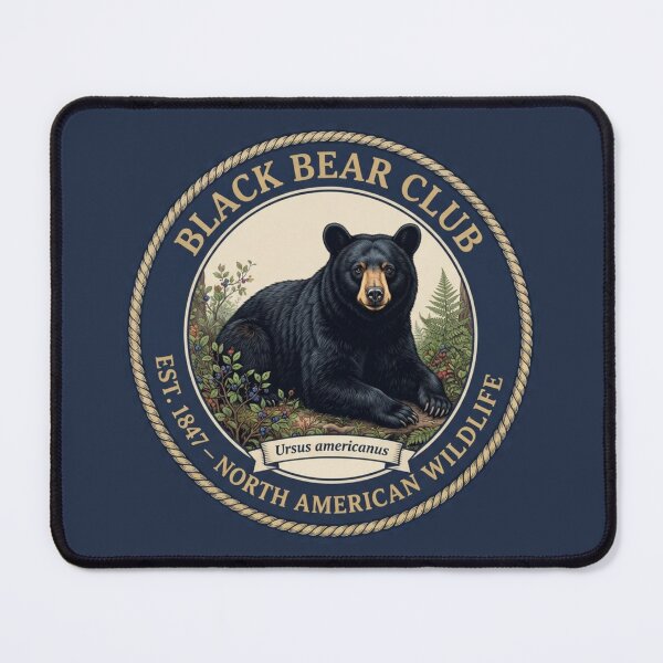 Item preview, Black Bear Club Vintage Badge North American Wildlife designed and sold by CalmCapy Co.