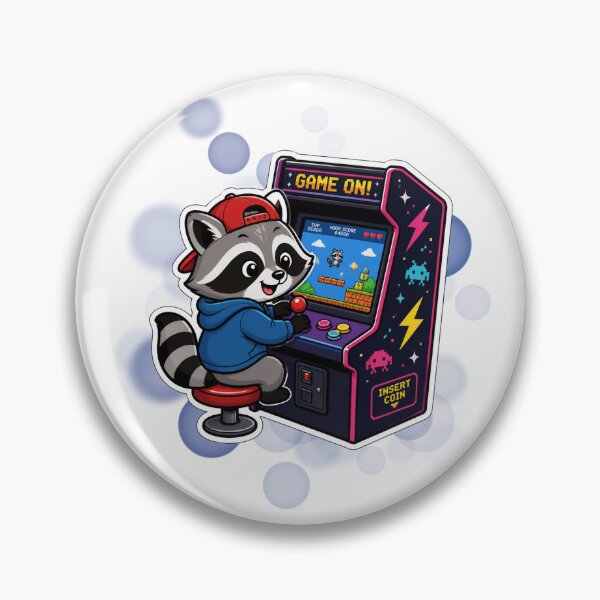 Item preview, Cute Raccoon Arcade Cartoon designed and sold by iamKRUK.