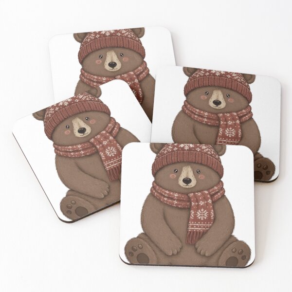 Item preview, Cute Winter Bear with Beanie and Snow Scarf designed and sold by Peanutspixel.