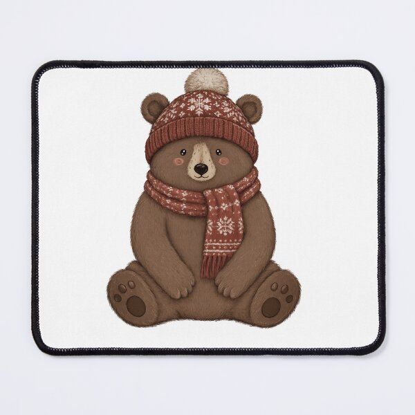 Item preview, Cute Winter Bear with Beanie and Snow Scarf designed and sold by Peanutspixel.