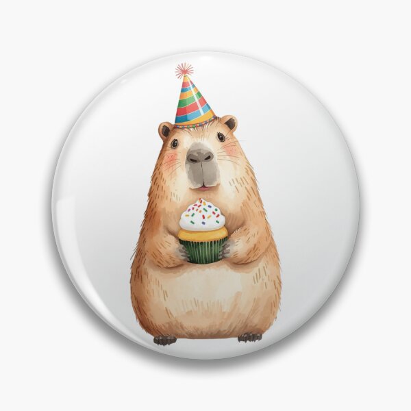 Item preview, Cute Birthday Capybara With Cupcake designed and sold by takeng07.