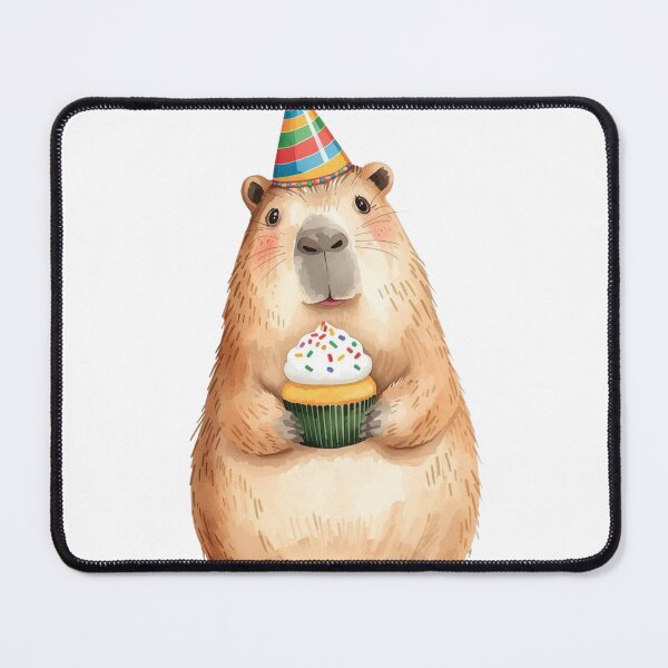 Item preview, Cute Birthday Capybara With Cupcake designed and sold by takeng07.