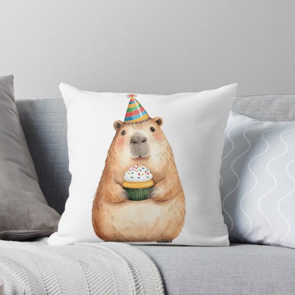 Item preview, Cute Birthday Capybara With Cupcake designed and sold by takeng07.