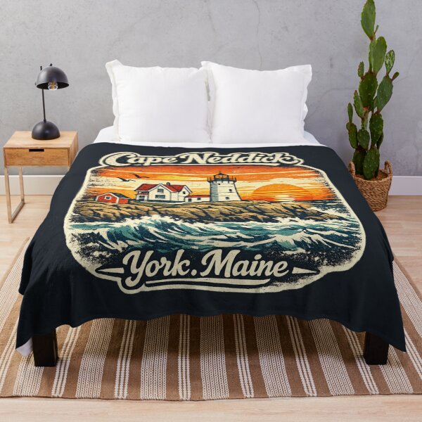 Item preview, Cape Neddick Nubble Lighthouse York Maine Vintage Retro Travel Shirt | Coastal New England Lighthouse designed and sold by Globalcitytees.