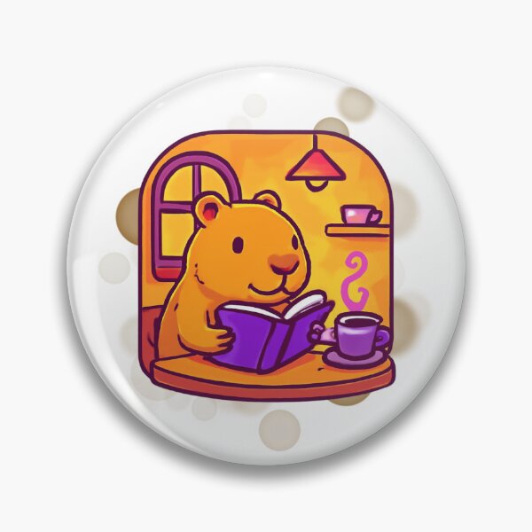 Item preview, Cute Capybara Book Café Cartoon designed and sold by iamKRUK.