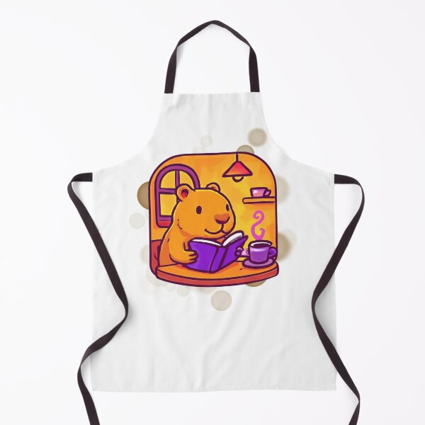 Item preview, Cute Capybara Book Café Cartoon designed and sold by iamKRUK.