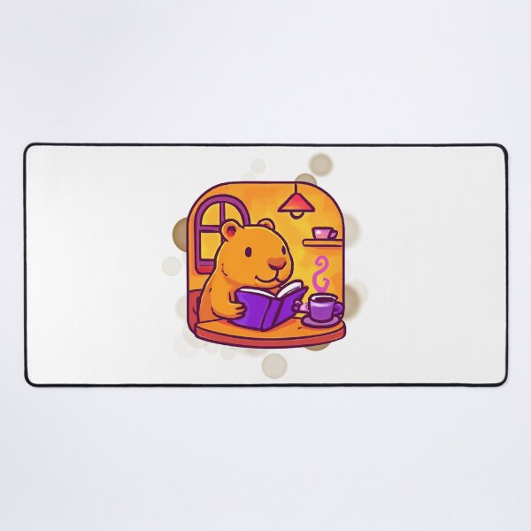 Item preview, Cute Capybara Book Café Cartoon designed and sold by iamKRUK.