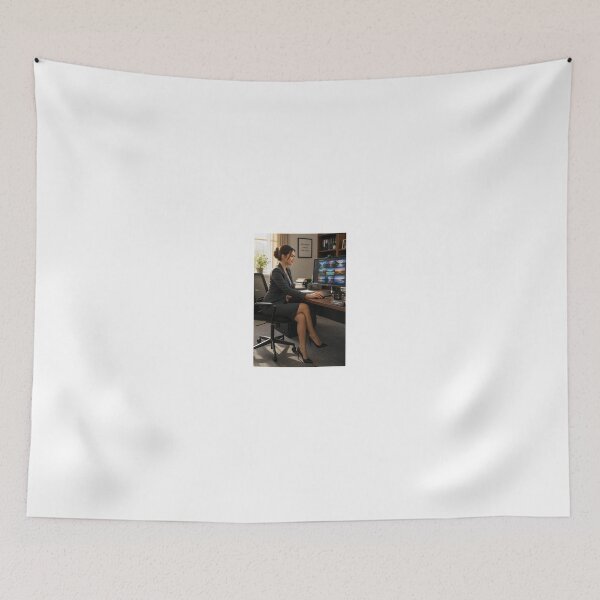 Item preview, Woman in Business Suit at Office Desk Wallpapers designed and sold by CathryneDelamort.