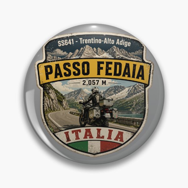 Item preview, Passo Fedaia, Fedaia Pass Dolomites Italy Italia Motorcycle Sticker TShirt 01 designed and sold by OuterShellUK.