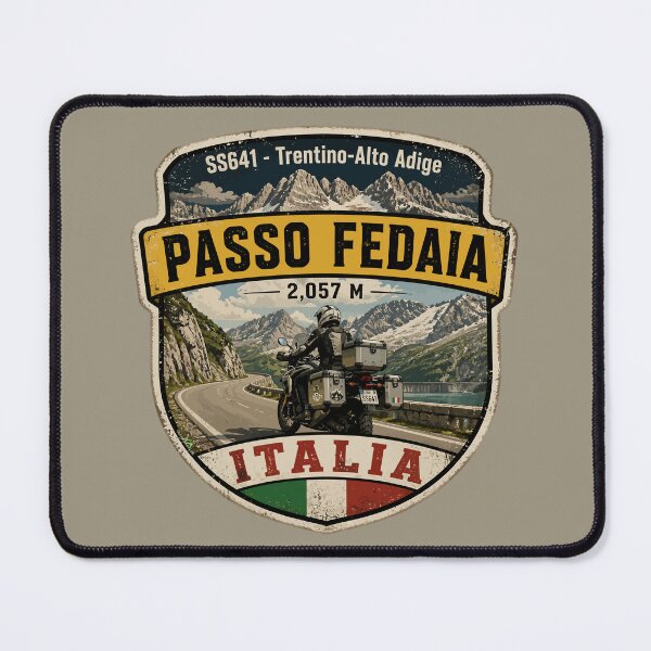 Item preview, Passo Fedaia, Fedaia Pass Dolomites Italy Italia Motorcycle Sticker TShirt 01 designed and sold by OuterShellUK.