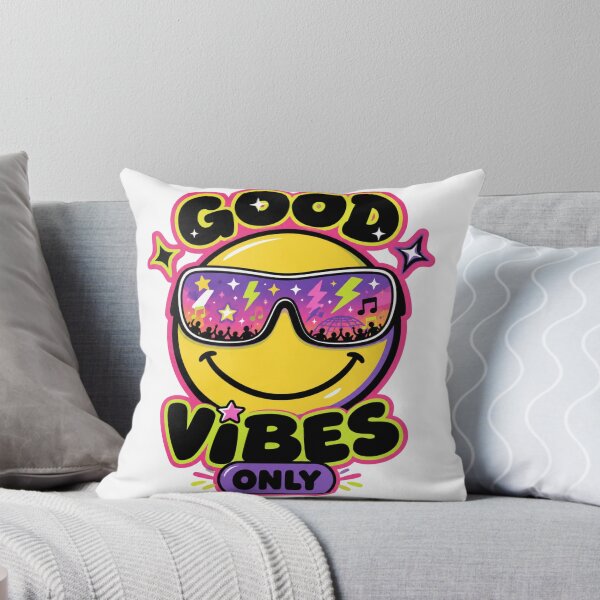 Item preview, Good Vibes Only Smiley Face Festival Retro Aesthetic Design  designed and sold by FrenchieFever.