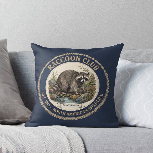 Item preview, Raccoon Club Vintage Badge North American Wildlife designed and sold by CalmCapy Co.