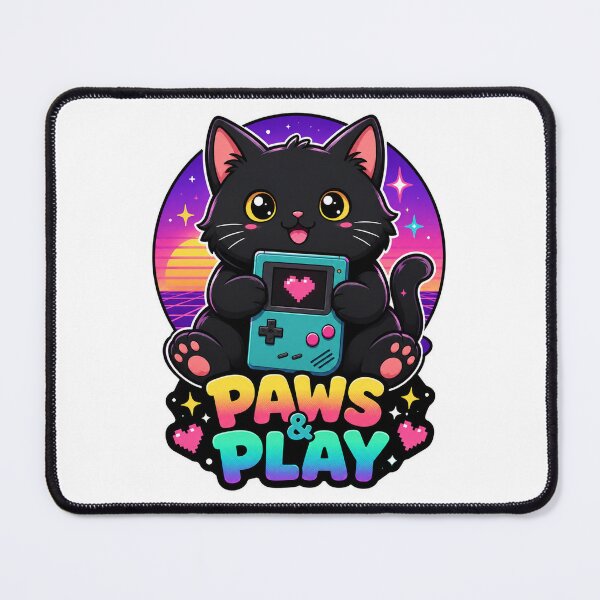 Item preview, Kawaii Black Cat Retro Gamer designed and sold by Lobory.