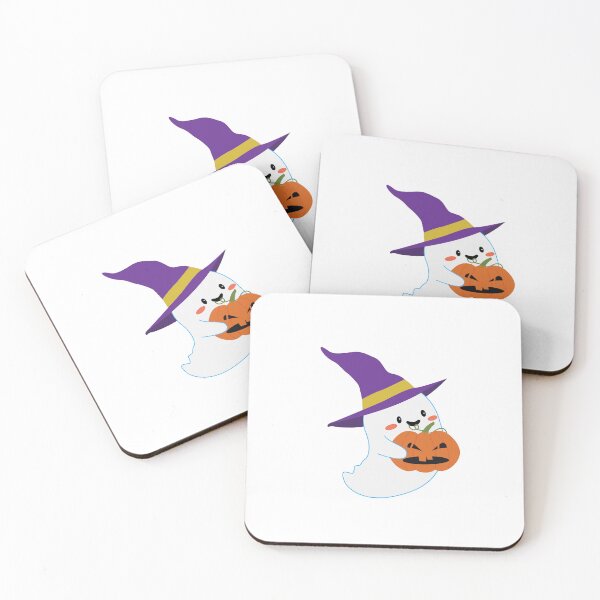 Item preview, Cute Kawaii Ghost Halloween Witch Pumpkin Vector Art designed and sold by paolboa.