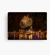 Firework on the River Canvas Print