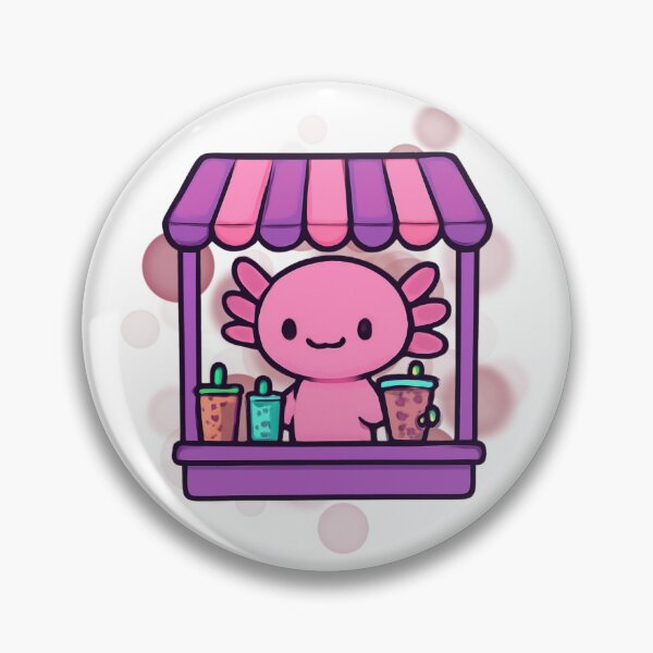 Item preview, Cute Axolotl Bubble Tea Shop Cartoon designed and sold by iamKRUK.