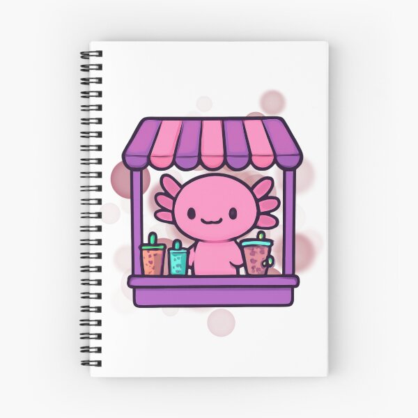 Item preview, Cute Axolotl Bubble Tea Shop Cartoon designed and sold by iamKRUK.