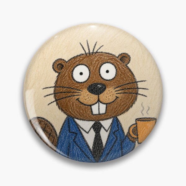 Item preview, Busy Beaver Business — Funny Cartoon Beaver in Suit with Coffee Mug designed and sold by 516 Studio.