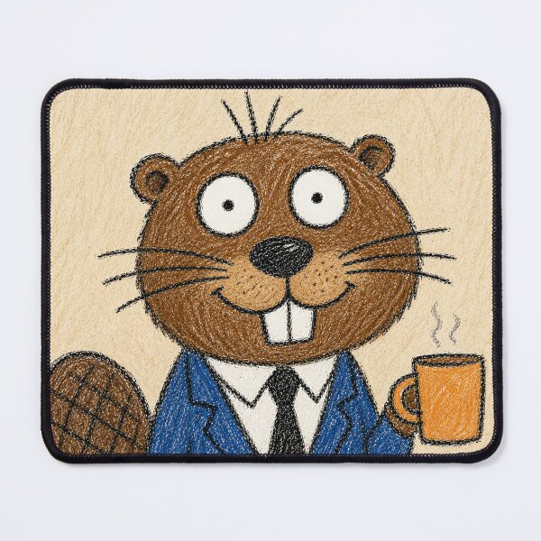 Item preview, Busy Beaver Business — Funny Cartoon Beaver in Suit with Coffee Mug designed and sold by 516 Studio.