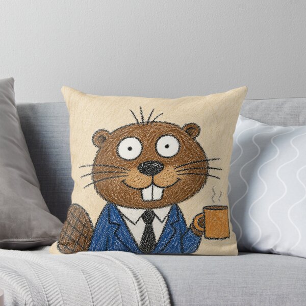 Item preview, Busy Beaver Business — Funny Cartoon Beaver in Suit with Coffee Mug designed and sold by 516 Studio.