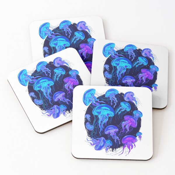 Item preview, Neon Bioluminescent Jellyfish, Glowing Ocean Sea Life, Blue & Purple Synthwave Marine Art, Underwater Aesthetic Graphic designed and sold by PrintelloTH.