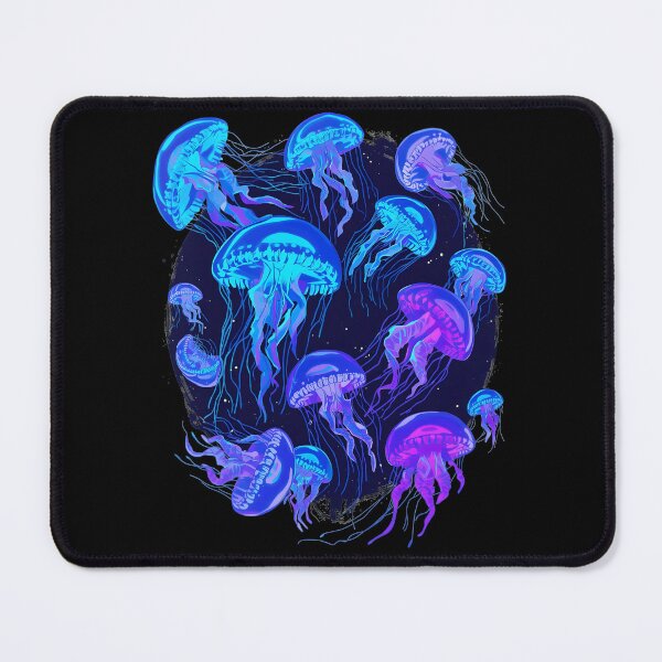 Item preview, Neon Bioluminescent Jellyfish, Glowing Ocean Sea Life, Blue & Purple Synthwave Marine Art, Underwater Aesthetic Graphic designed and sold by PrintelloTH.