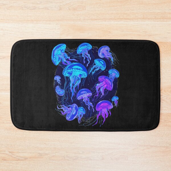 Item preview, Neon Bioluminescent Jellyfish, Glowing Ocean Sea Life, Blue & Purple Synthwave Marine Art, Underwater Aesthetic Graphic designed and sold by PrintelloTH.