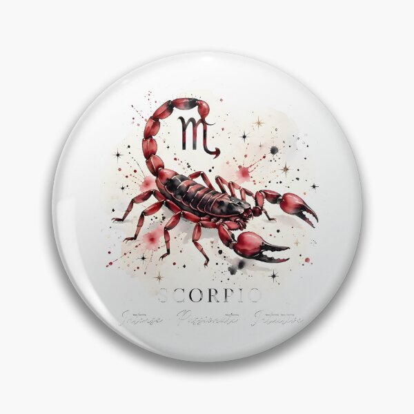 Item preview, Scorpio Red Scorpion Stars Watercolor Elegant Zodiac Art designed and sold by Zodiac Celestial Art.