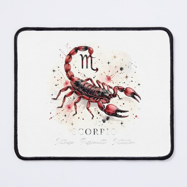 Item preview, Scorpio Red Scorpion Stars Watercolor Elegant Zodiac Art designed and sold by Zodiac Celestial Art.
