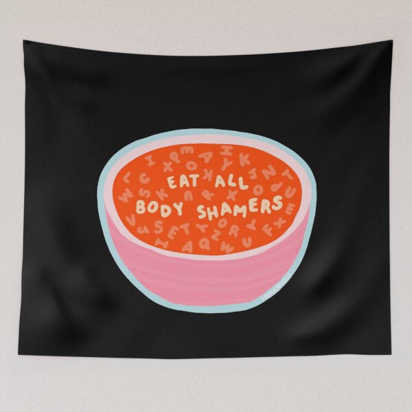 Item preview, eat all body shamers - alphabet soup messages - the peach fuzz designed and sold by NECA-W.