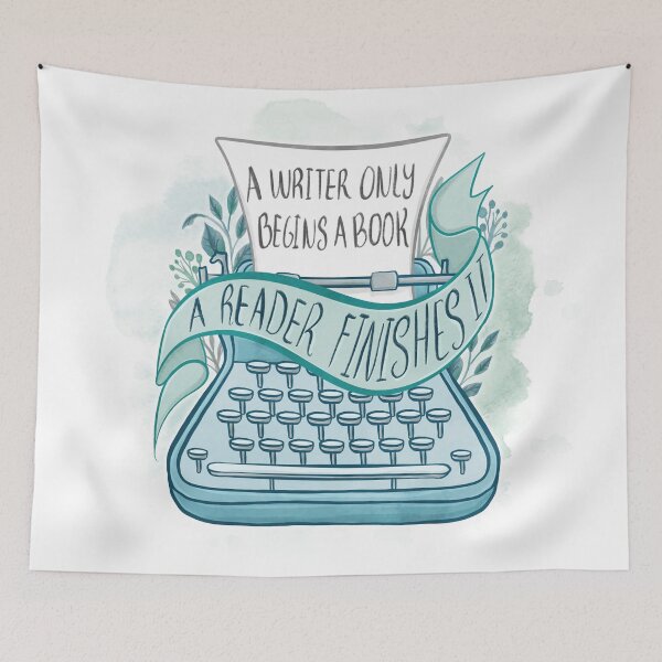 Item preview, A WRITER ONLY BEGINS A BOOK designed and sold by Catarina Book Designs.