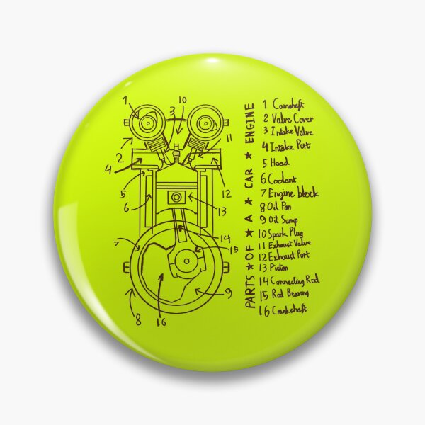 Item preview, Car Engine Technical Diagram Sketch designed and sold by chowlet.