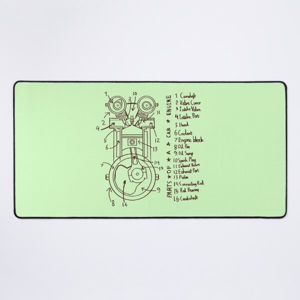 Item preview, Car Engine Technical Diagram Sketch designed and sold by chowlet.
