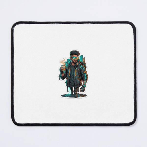Item preview, Cyberpunk Indian Chai Lover Vinyl Sticker Design designed and sold by Satish04.