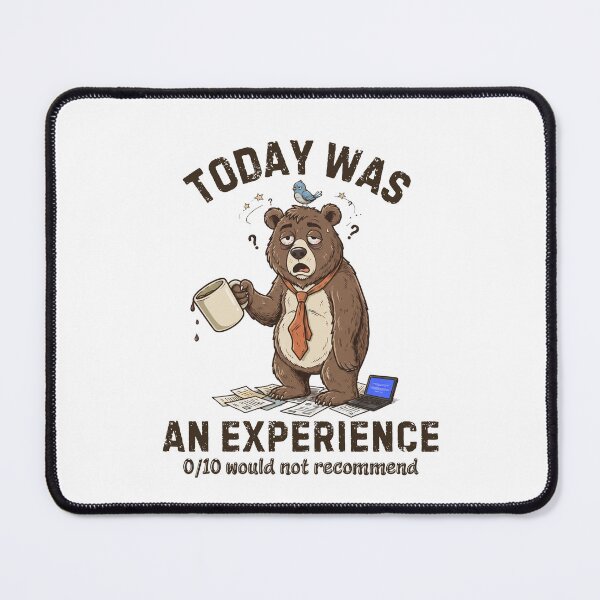 Item preview, Today Was An Experience Funny Bear Cartoon | Burnout Office Humor Retro Animal Design designed and sold by MotivaChic.